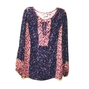 Soho sheer multi patterns boho long sleeves blouse Size: M